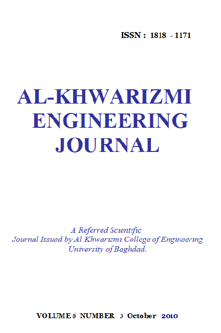 					View Vol. 6 No. 3 (2010): Al-Khwarizmi Engineering Journal
				