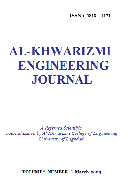 					View Vol. 5 No. 1 (2009): Al-Khwarizmi Engineering Journal
				