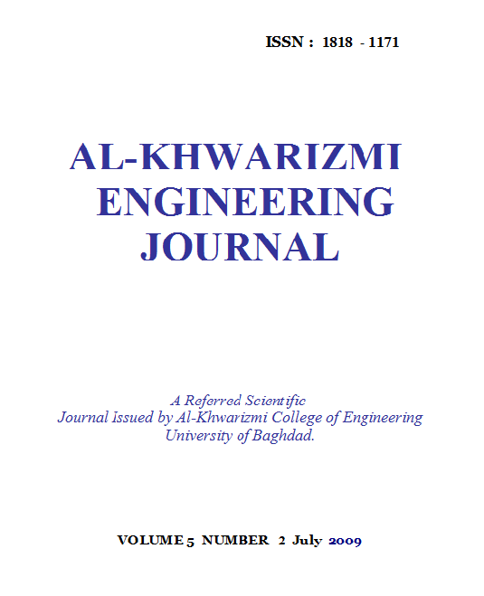 					View Vol. 5 No. 2 (2009): Al-Khwarizmi Engineering Journal
				