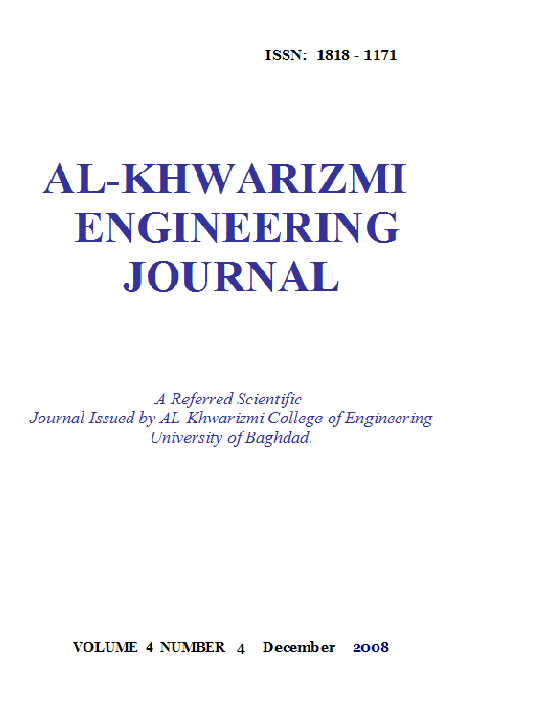 					View Vol. 4 No. 4 (2008): Al-Khwarizmi Engineering Journal
				