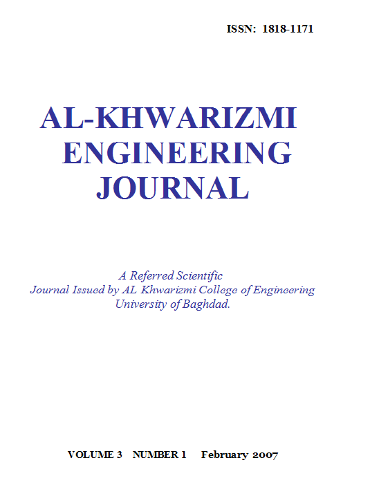 					View Vol. 3 No. 1 (2007): Al-Khwarizmi Engineering Journal
				