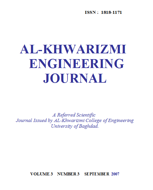 					View Vol. 3 No. 3 (2007): Al-Khwarizmi Engineering Journal
				