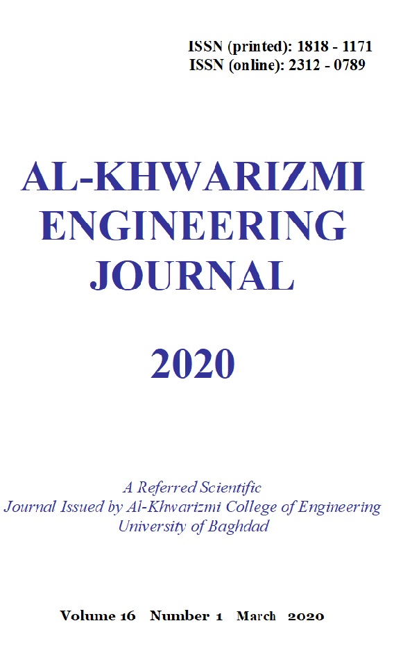 					View Vol. 16 No. 1 (2020): Al-Khwarizmi Engineering Journal
				